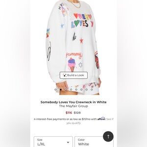 The Mayfair Group somebody loves you sweater O/S plus L/XL